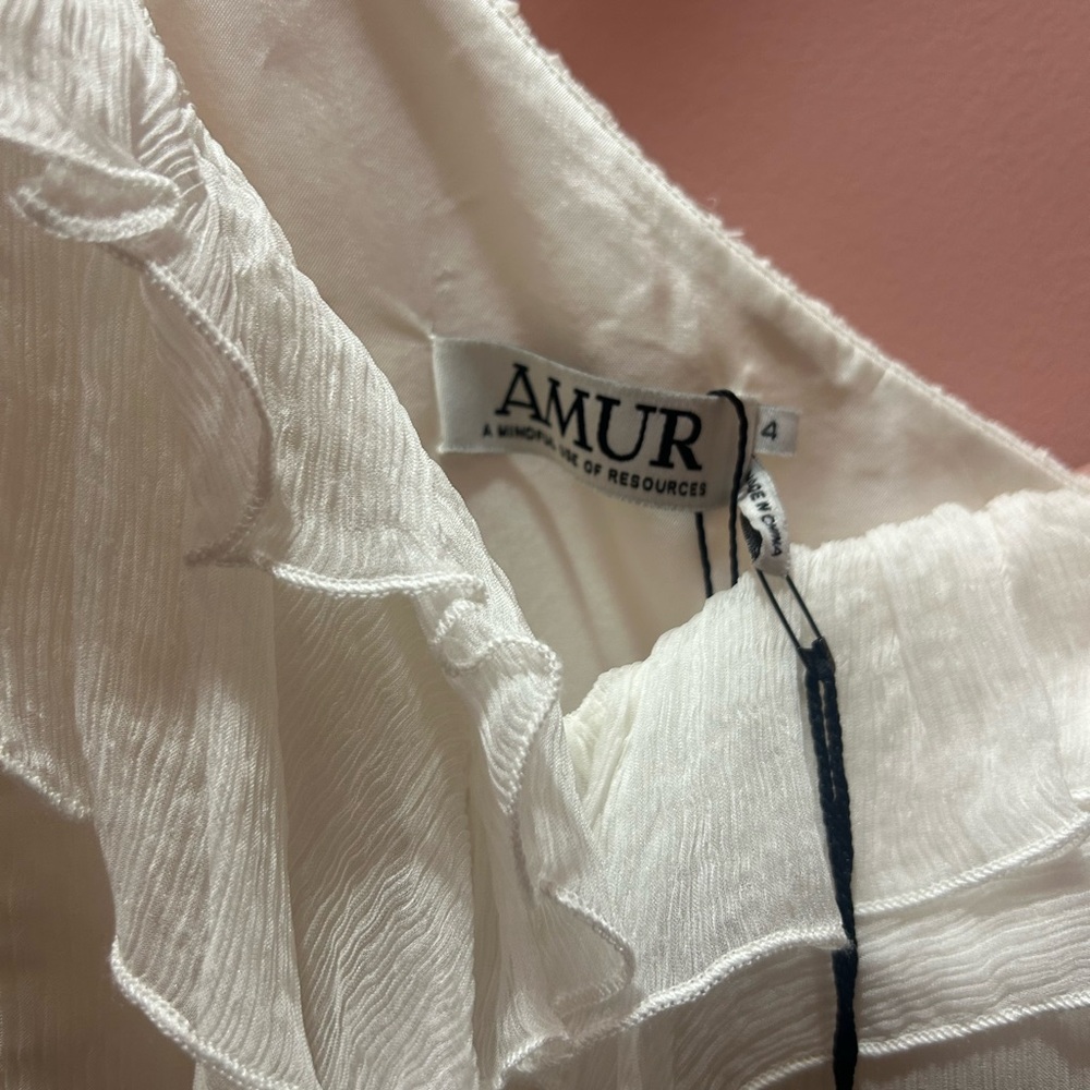 AMUR White One-Shoulder Ruffle Dress - Picture 5 of 5